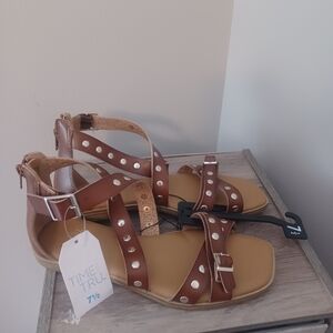Time And Tru Gladiator Studded Sandals Sz 7.5